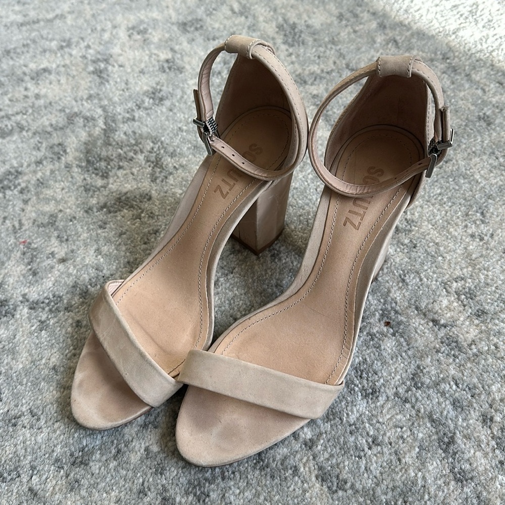 Schutz Cadey Lee Block Suede Heel Sandal